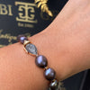 Black Pearl Bracelet with 18 Carat Rose Gold and Black Diamond Clasp