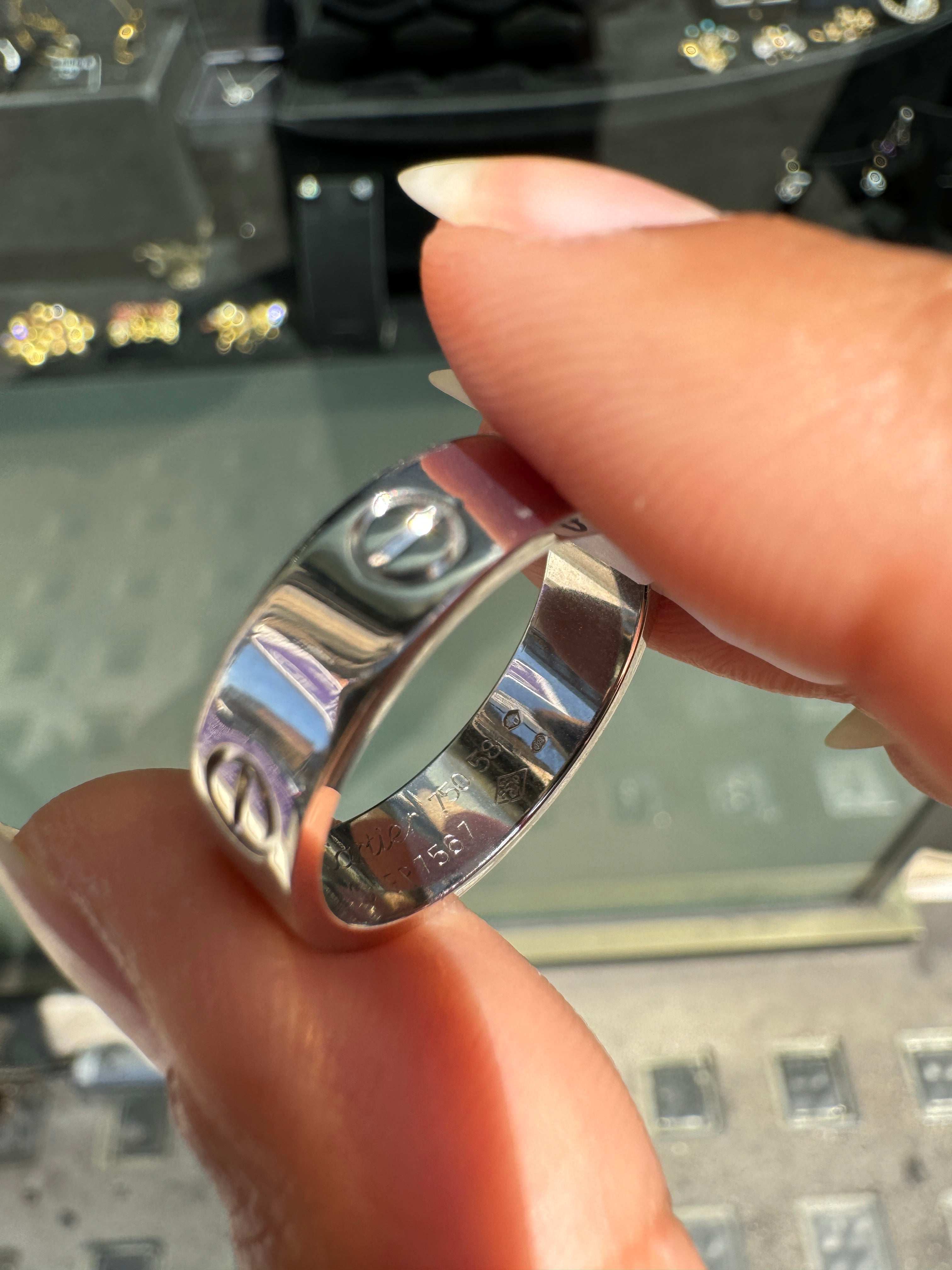 Cartier Love Ring 18 Carat White Gold Wedding Band Classic Model