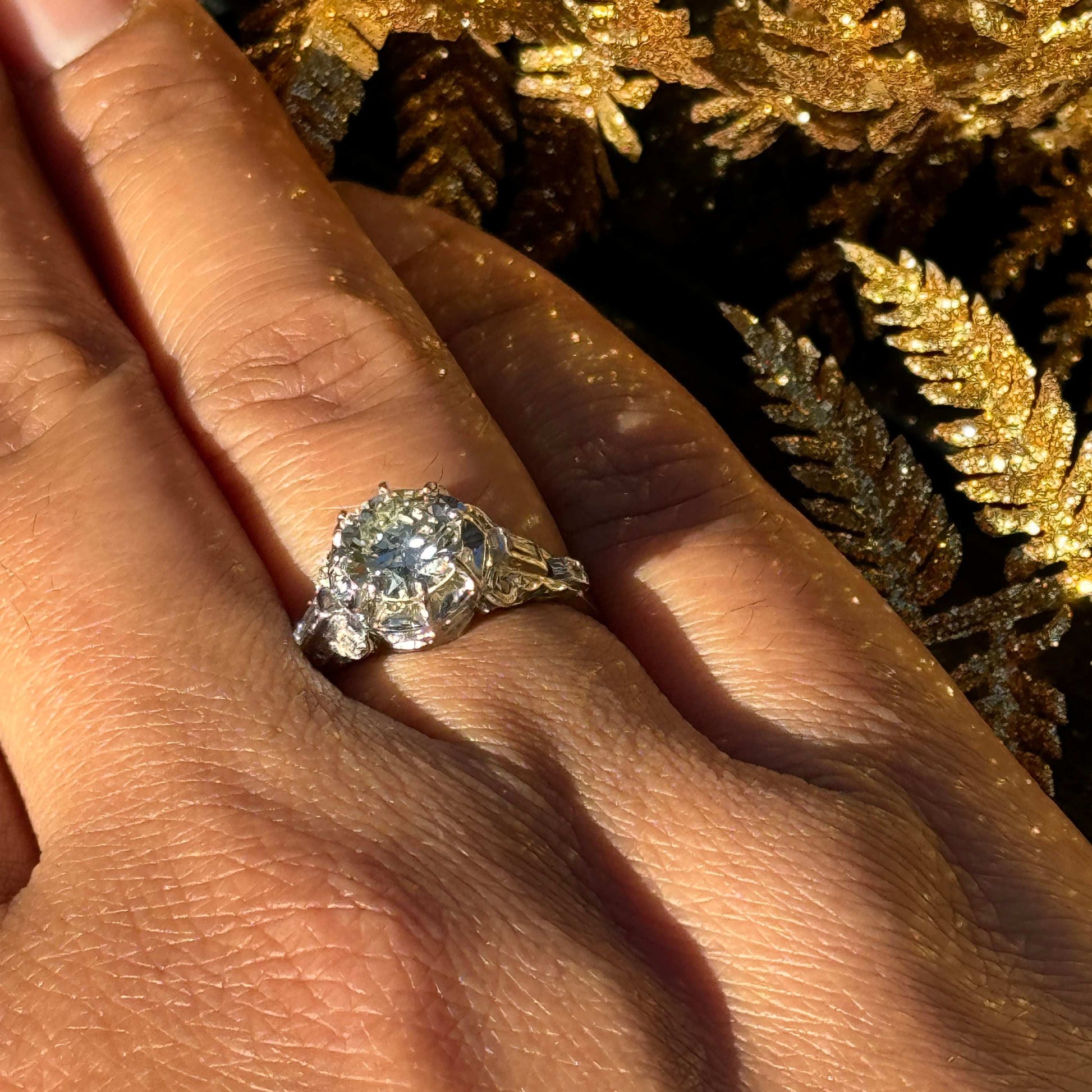 1.48ct Old Cut Diamond and Platinum Art Deco Vintage Engagement Ring