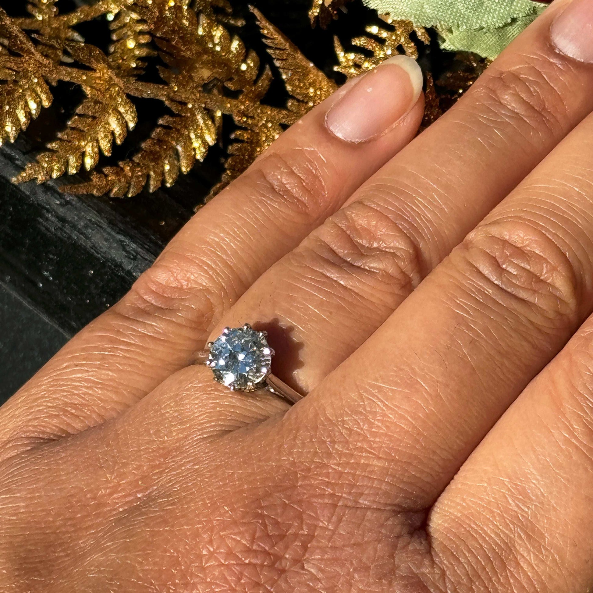 18 carat white gold solitaire engagement ring