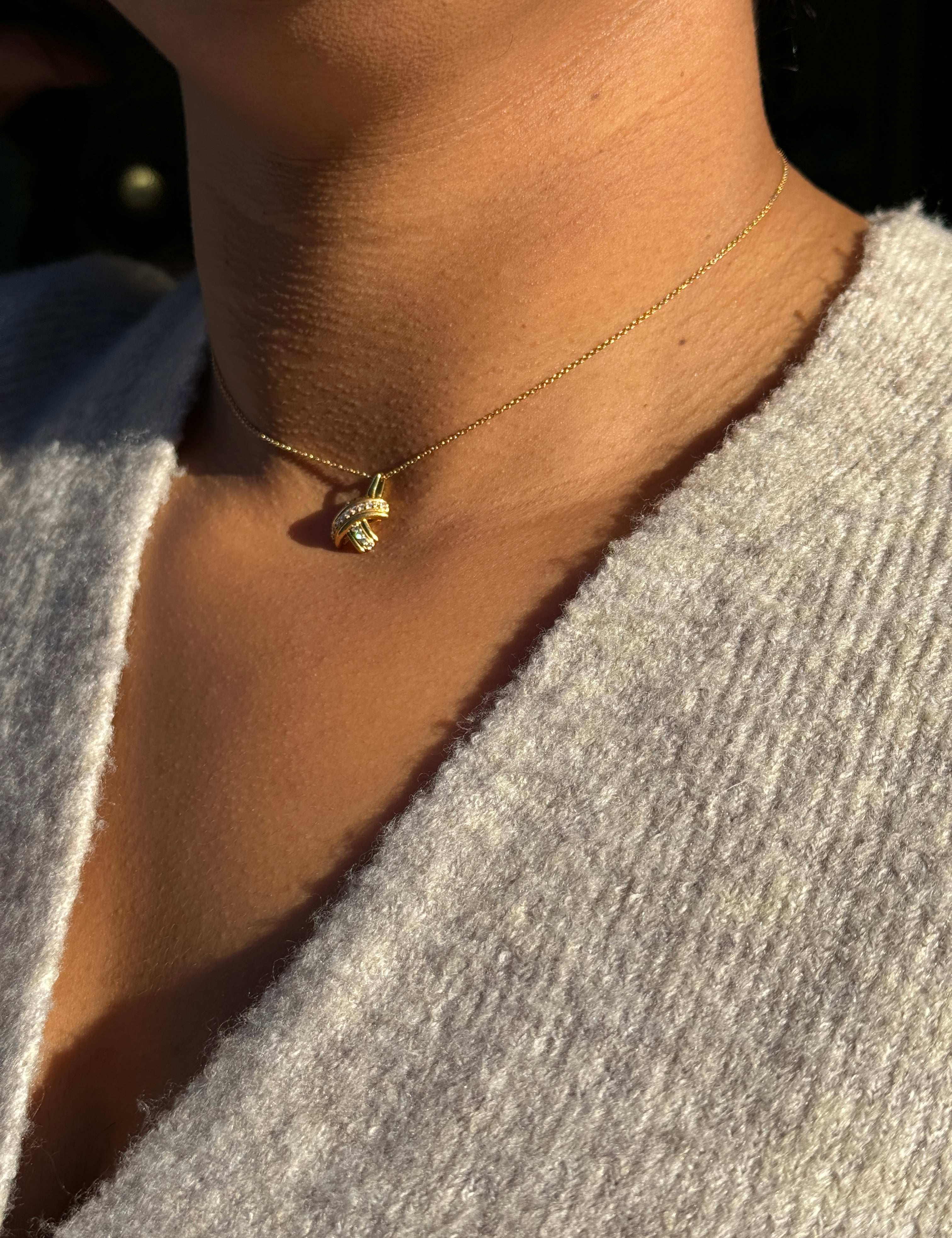 Tiffany & Co. Signature X Diamond & 18 Carat Yellow Gold 'Kiss