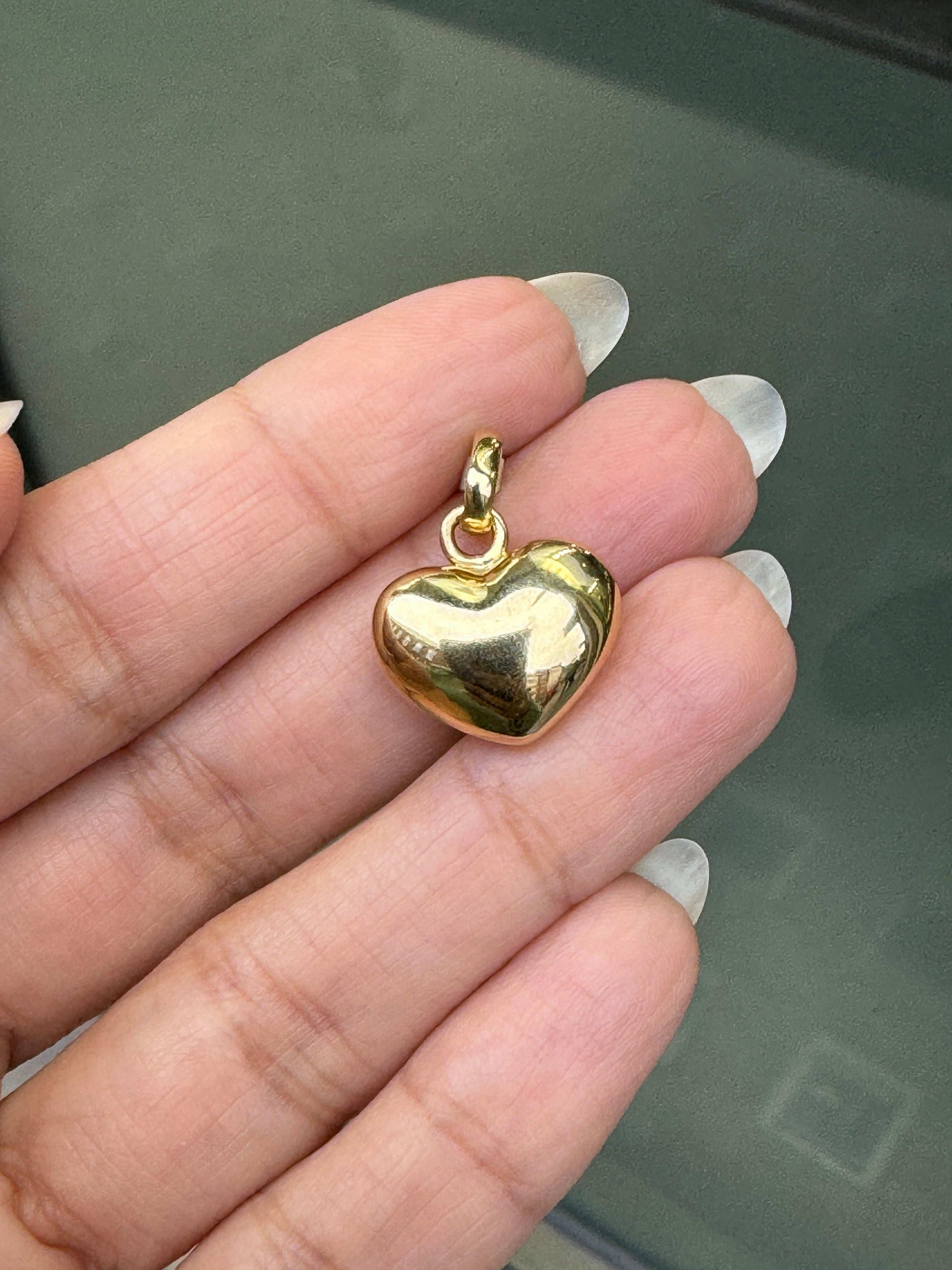 Links of London 18 Carat Yellow Gold Puffed Heart Charm Pendant