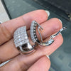 Diamond and 18 Carat White Gold Wide Lever-Back Earrings