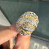 Diamond 18 Carat Yellow and White Gold Textured Bombé Dome Cocktail Ring