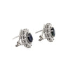 Sapphire and Diamond Cluster 18 Carat White Gold Stud Earrings