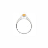 1.17ct Orange Sapphire and Diamond Halo 18K White Gold Cluster Engagement Ring