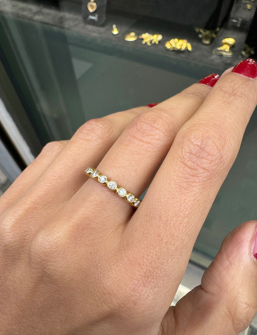 0.57ct Diamond and 18 Carat Yellow Gold Full Eternity Stacking Ring