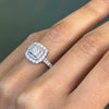 Diamond and Platinum Double Halo Cluster Engagement Ring
