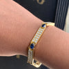 Vintage Sapphire and Diamond 18 Carat Yellow Gold Bracelet