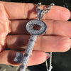 Theo Fennell Diamond and 18 Carat White Gold Large Key Pendant Necklace