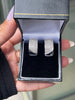 Diamond 18 Carat White Gold Wide Huggie Hoop Earrings