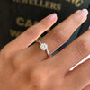 GIA F VS1 0.55ct Round Brilliant Cut Diamond Platinum Twist Engagement Ring
