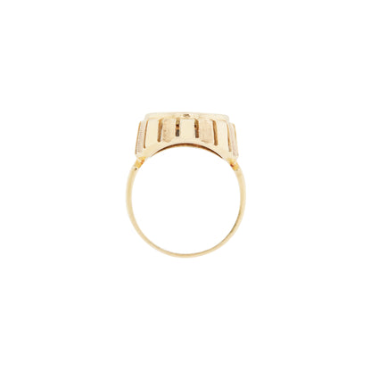 900 Dos Pesos Mexican Coin Gents Ring in 14 Carat Yellow Gold