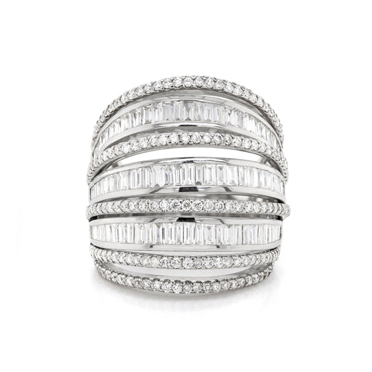 Diamond Dome 18 Carat White Gold Cocktail Ring