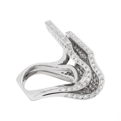 Pavé Diamond 18 Carat White Gold Piano Cocktail Ring