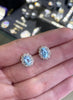 1.98 Carat Aquamarine and Diamond 18 Carat White Gold Cluster Stud Earrings