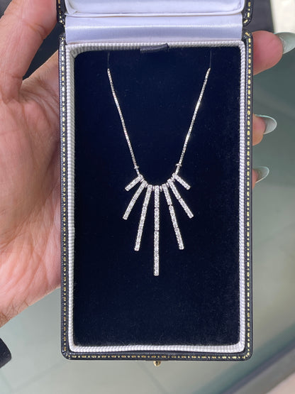 18 Carat White Gold Diamond Cascade Waterfall Necklace