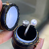 Antique Pearl and Diamond Toi Et Moi 18 Carat White Gold Engagement Ring