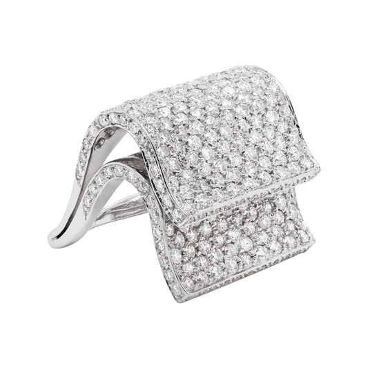 Pavé Diamond 18 Carat White Gold Piano Cocktail Ring