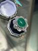 Cabouchon Emerald and Diamond 18 Carat White Gold Ballerina Cluster Ring