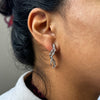 18 Carat White Gold Diamond Spray Abstract Lever-Back Earrings