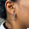 18 Carat White Gold Diamond Spray Abstract Lever-Back Earrings