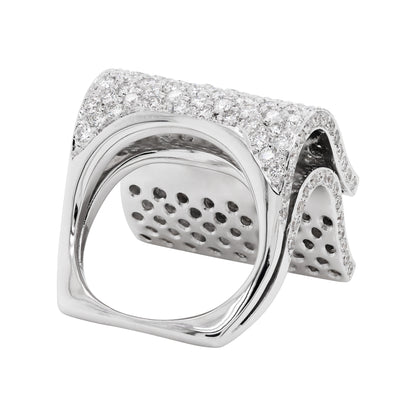 Pavé Diamond 18 Carat White Gold Piano Cocktail Ring