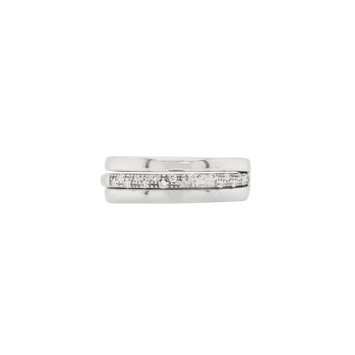18 Carat White Gold Two-Piece Ring with Detachable Diamond Set Band