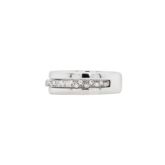 18 Carat White Gold Two-Piece Ring with Detachable Diamond Set Band