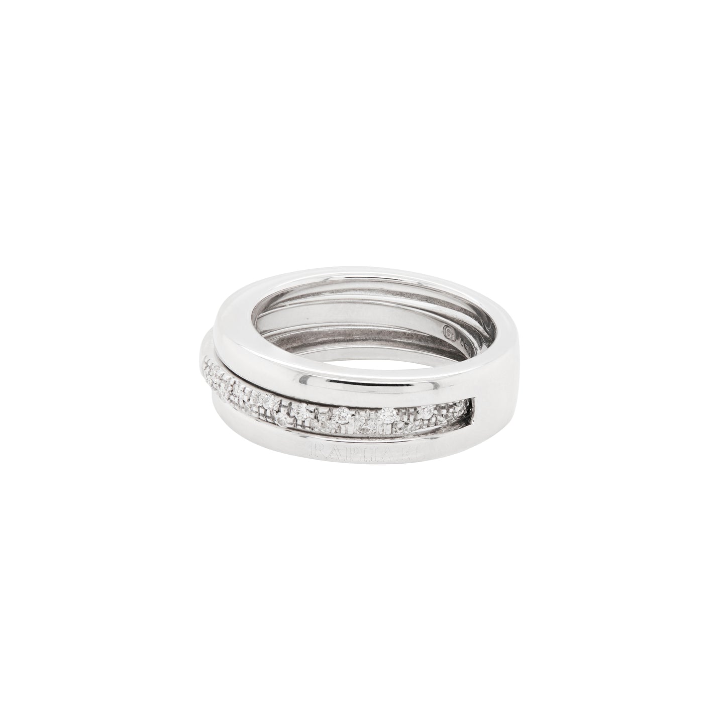 18 Carat White Gold Two-Piece Ring with Detachable Diamond Set Band