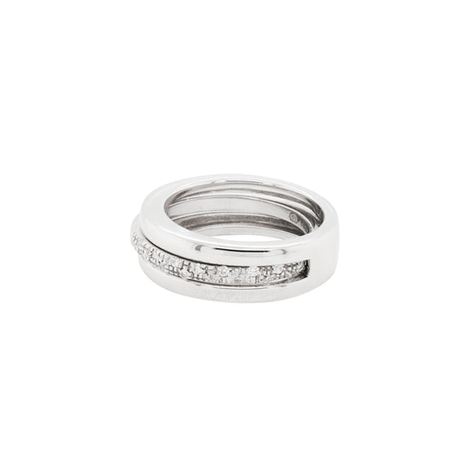 18 Carat White Gold Two-Piece Ring with Detachable Diamond Set Band