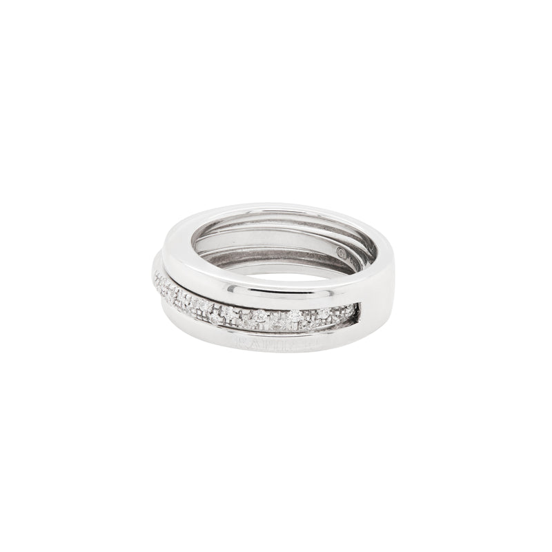 18 Carat White Gold Two-Piece Ring with Detachable Diamond Set Band