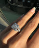 Antique Old Cut Diamond and Platinum Hand Carved Cluster Dress Ring, circa 1920s