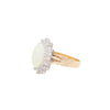 Vintage Oval Opal and Diamond 18 Carat Yellow and White Gold Cluster Dress Ring