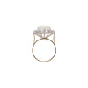 Vintage Oval Opal and Diamond 18 Carat Yellow and White Gold Cluster Dress Ring