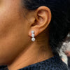 Diamond Graduated Triple Halo Cluster Drop Earrings in 18 Carat White Gold