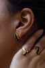 Black Onyx and 18 Carat Yellow Gold x 2 Twisted Rings & Earrings Set