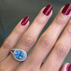 2.70ct Aquamarine and Diamond Cluster 18 Carat White Gold Swirl Dress Ring