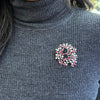 Marquise Ruby and Diamond 18 Carat White Gold Abstract Open Work Brooch
