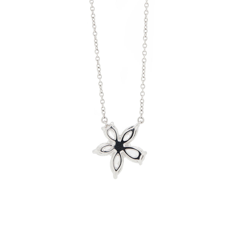 Tiffany & Co Victoria Mixed Diamond Cluster Platinum Pendant Necklace