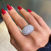 Diamond 18 Carat White Gold Bombé Cluster Dome Cocktail Ring
