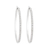 18 Carat White Gold Diamond Set Hoop Earrings