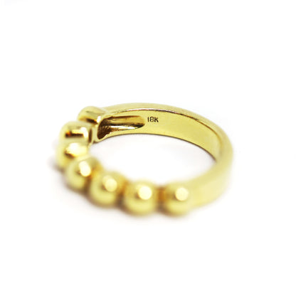 18 Carat White, Yellow and Rose Gold Stackable Bubble Rings - Tobi Gem Setting