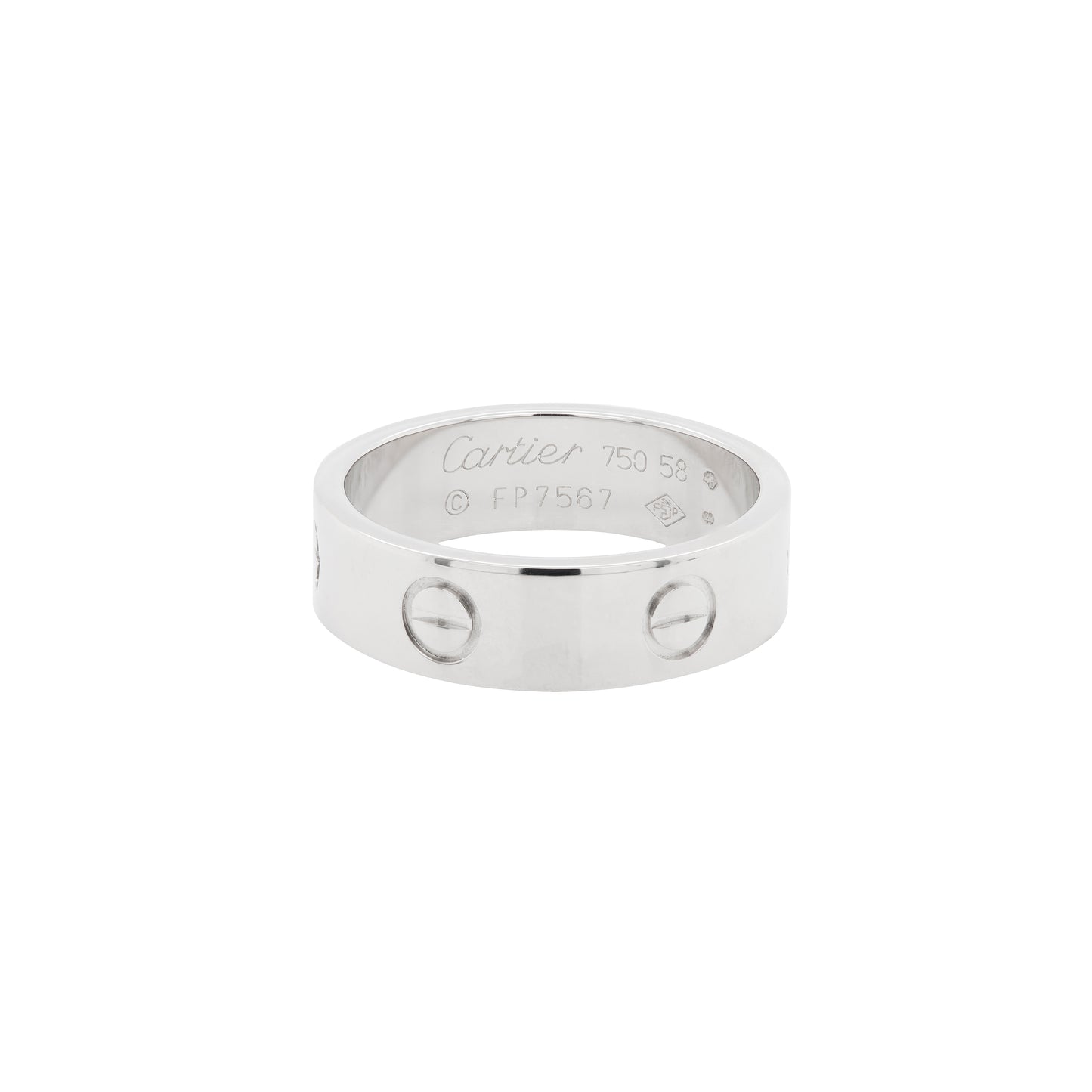 Cartier Love Ring 18 Carat White Gold Wedding Band - Classic Model