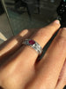 0.35ct Oval Ruby and Diamond 18 Carat White Gold Band Dress Ring