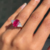 3.31ct Ruby and Diamond 18 Carat White & Yellow Gold Engagement Ring
