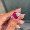 3.31ct Ruby and Diamond 18 Carat White & Yellow Gold Engagement Ring