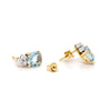 4.04 Carat Cushion Shape Aquamarine and Diamond 18ct Gold Stud Earrings