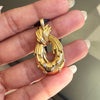 Ben Rosenfeld Diamond and 18 Carat Yellow Gold Open Work Stylised Oval Pendant