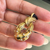 Ben Rosenfeld Diamond and 18 Carat Yellow Gold Open Work Stylised Oval Pendant